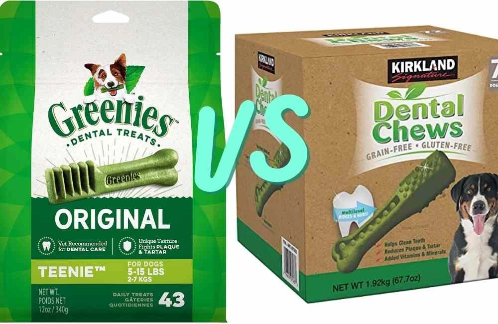 Kirkland vs Greenies dental chews