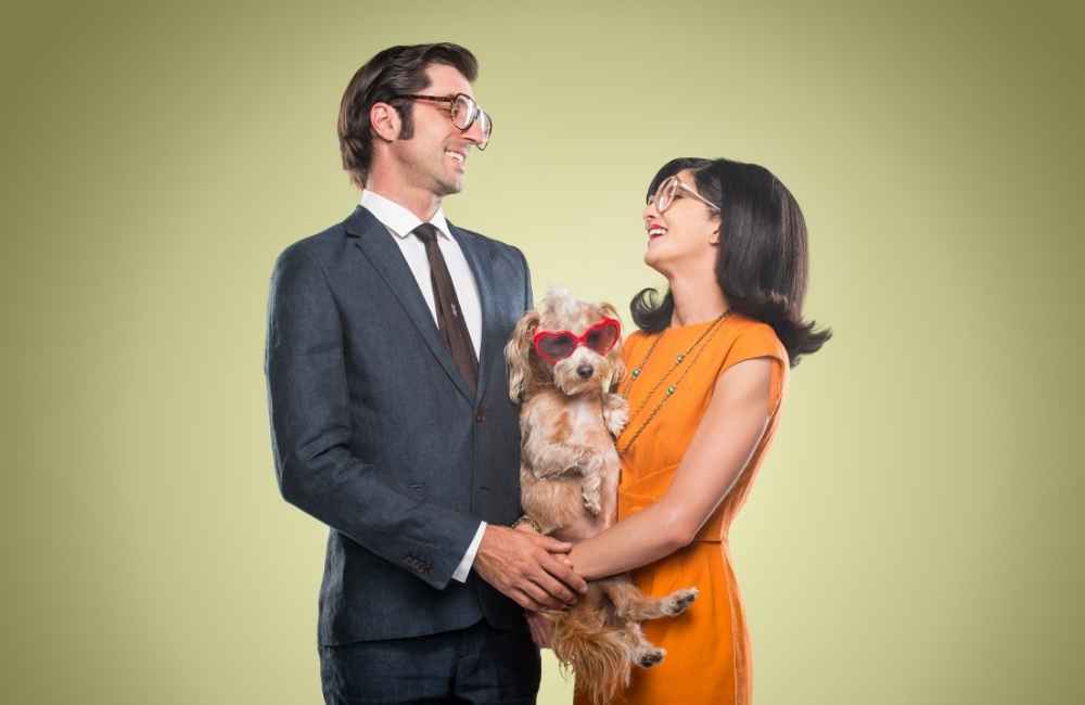 Quirky people with dog